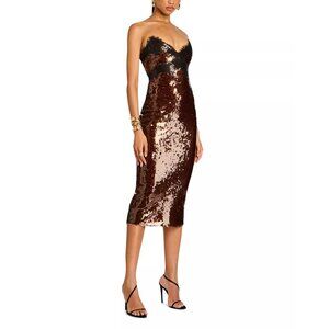 598$ Retrofete Ellen Sequin Strapless Bodycon Party Cocktail Mini Dress Size S